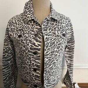 Current  Elliot animal print "jean jacket"